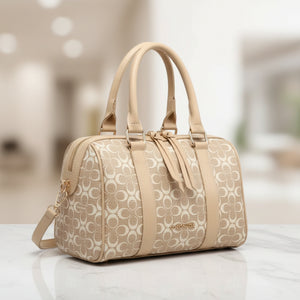 Borsa bauletto firmata COCONUDA a tracolla elegante casual simil pelle logo fantasia