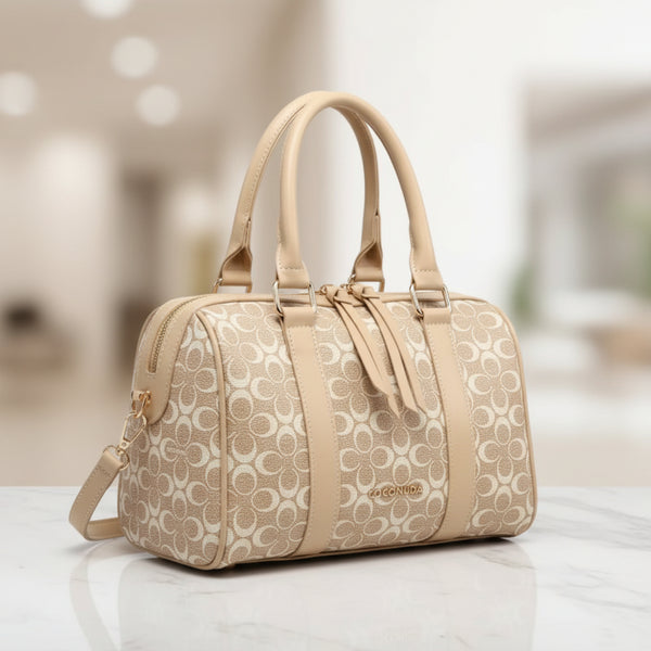 Borsa bauletto firmata COCONUDA a tracolla elegante casual simil pelle logo fantasia