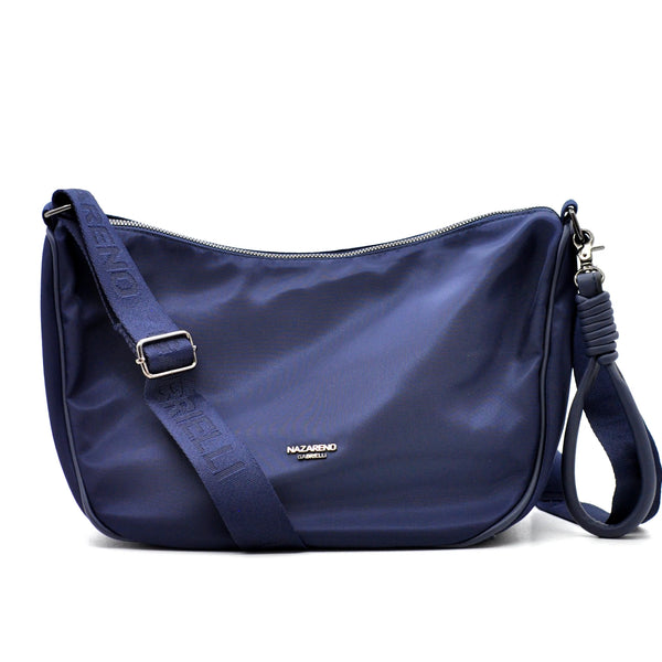Borsa donna firmata NAZARENO GABRIELLI nuova sportiva passeggio mezzaluna nylon impermeabile tracolla
