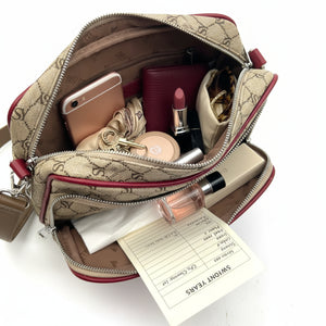 Borsa tracolla firmata SWEET YEARS in simil pelle pregiata tasche con cerniera fantasia logata originale