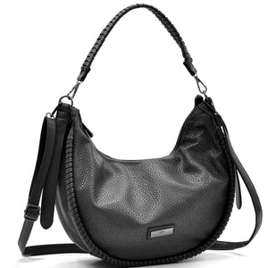 Borsa a sacco mezzaluna firmata CHARRO donna spalla a tracolla simil pelle grande monomanico intrecciato