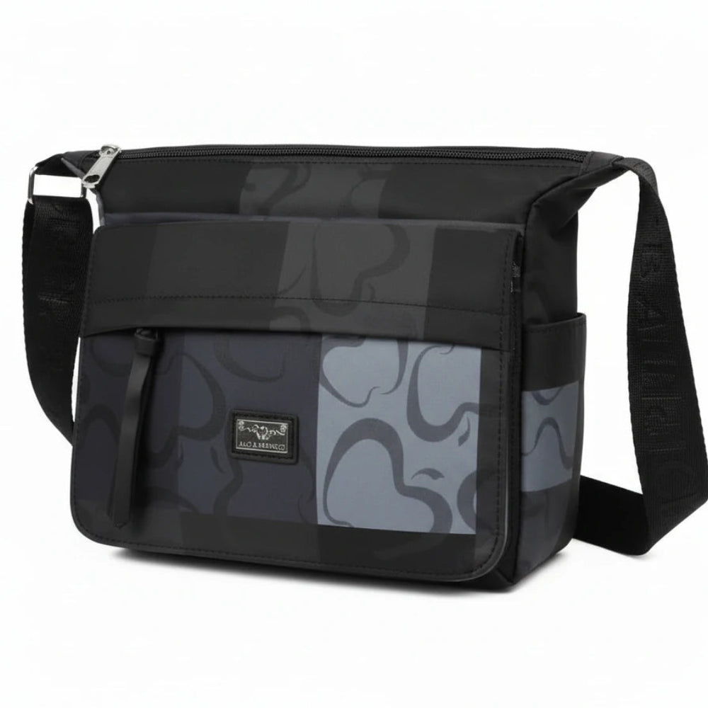 Borsa firmata Baci&Abbracci tracolla multitasche platta fantasia logo impermeabile