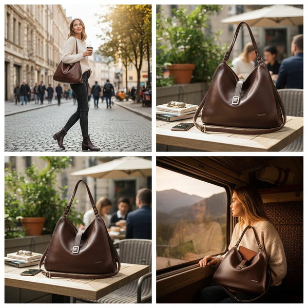 Valentini - Borsa firmata a sacco spalla mono manico simil pelle secchio grande elegante capiente