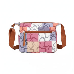 Borsa firmata Baci&Abbracci tracolla multitasche platta fantasia logo impermeabile
