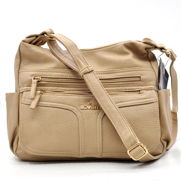 Borsa firmata B.Cavalli 2025 multi tasche donna logo zip tracolla unica tinta nuova