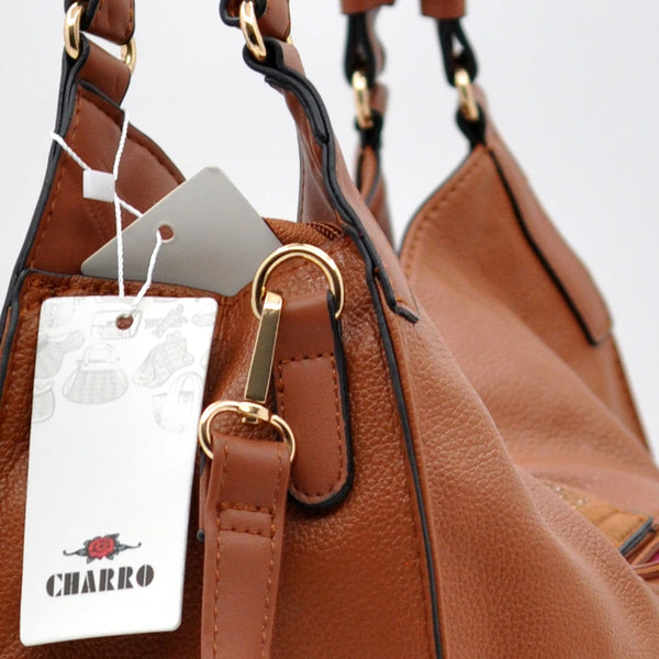 CHARRO - Borsa sacco a spalla grande cinghia tracolla casual simil pelle mono manico nuova