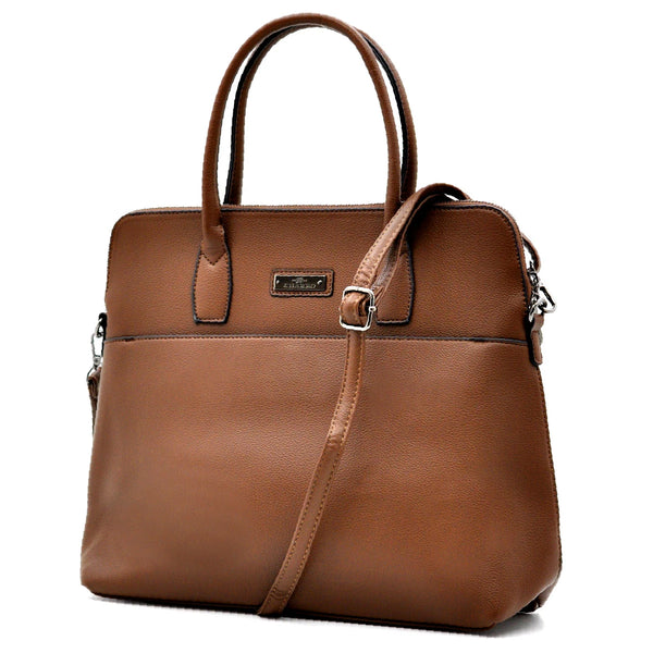 CHARRO - Borsa shopping a spalla grande tracolla casual simil pelle venata ufficio