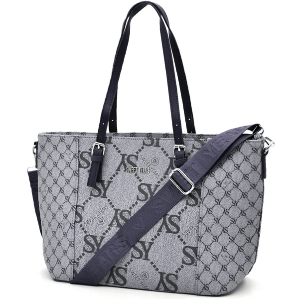 Borsa donna firmata Sweet Years in simil pelle grande tote shopping con tracolla e spalla