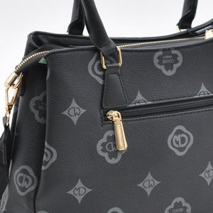 Borsa tote shopping firmata COVERI WORLD a tracolla elegante casual simil pelle logo fantasia