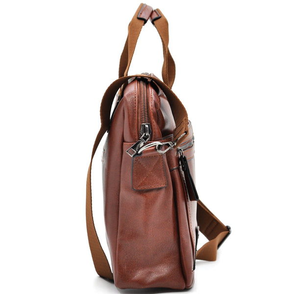 Borsa unisex firmato B. Cavalli Cartella Tracolla in simil pelle nuovo ufficio Marrone — Ventiquattrore Casual Business