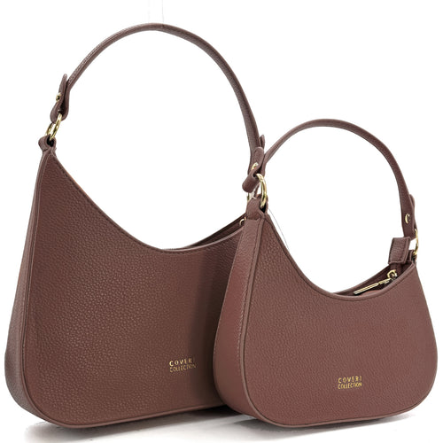 Set 2 Borse Donna COVERI Mezzaluna Pelle Rossa Grande e Piccola Eleganti Moderne