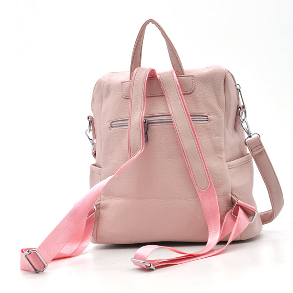 Zaino TRASFORMABILE 2IN1 in eco Pelle firmato   - Elegante e Resistente, Donna , Zaino Casual con Tasca Frontale con Zip e Tasche Laterali, Perfetto per Uso Quotidiano e Lavoro