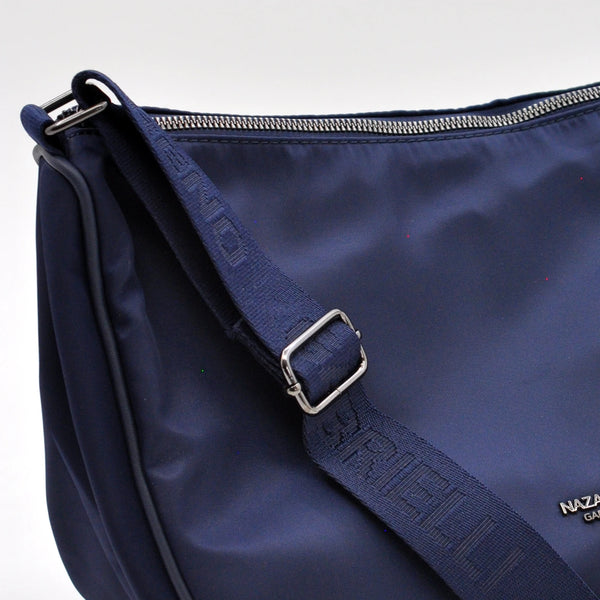 Borsa donna firmata NAZARENO GABRIELLI nuova sportiva passeggio mezzaluna nylon impermeabile tracolla