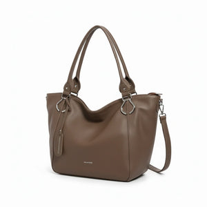 VALENTINI - Borsa shopping a spalla grande tracolla casual simil pelle venata