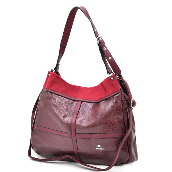 CHARRO - Borsa + OMAGGIO pochette morbida a sacco hobo capiente unica tinta nuovo mono manico