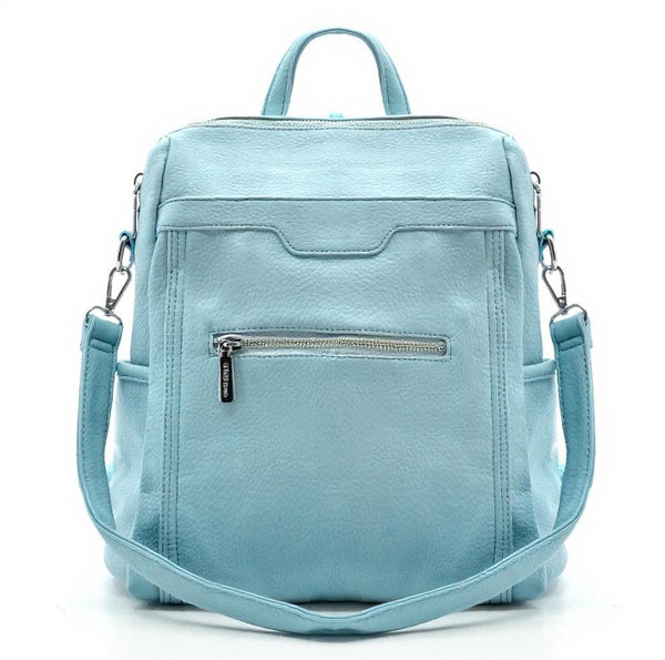 Zaino TRASFORMABILE 2IN1 in eco Pelle firmato   - Elegante e Resistente, Donna , Zaino Casual con Tasca Frontale con Zip e Tasche Laterali, Perfetto per Uso Quotidiano e Lavoro