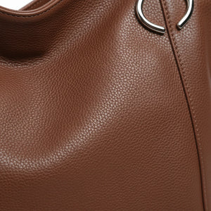 VALENTINI - Borsa shopping a spalla grande tracolla casual simil pelle venata