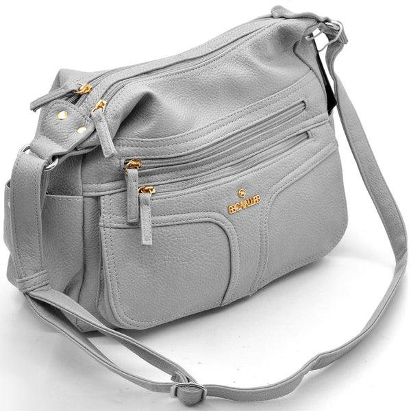 Borsa firmata B.Cavalli 2025 multi tasche donna logo zip tracolla unica tinta nuova