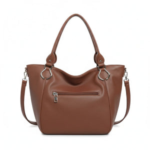 VALENTINI - Borsa shopping a spalla grande tracolla casual simil pelle venata