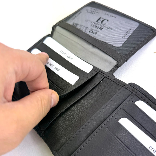 Portafoglio vera pelle uomo firmato COVERI CONTENPORARY porta carte ribaltina morbido