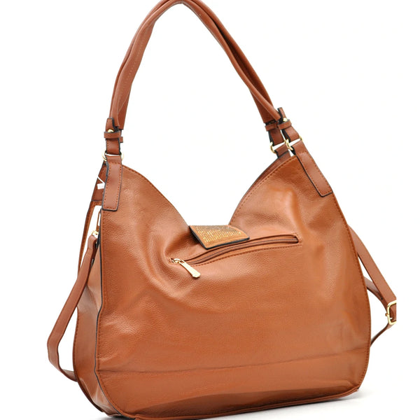 CHARRO - Borsa sacco a spalla grande cinghia tracolla casual simil pelle mono manico nuova