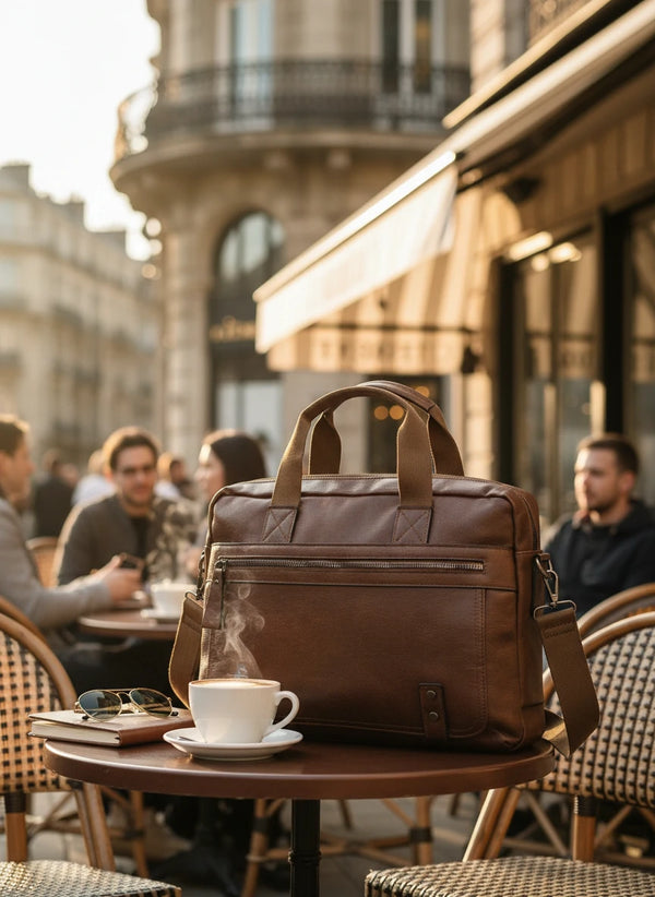 Borsa unisex firmato B. Cavalli Cartella Tracolla in simil pelle nuovo ufficio Marrone — Ventiquattrore Casual Business