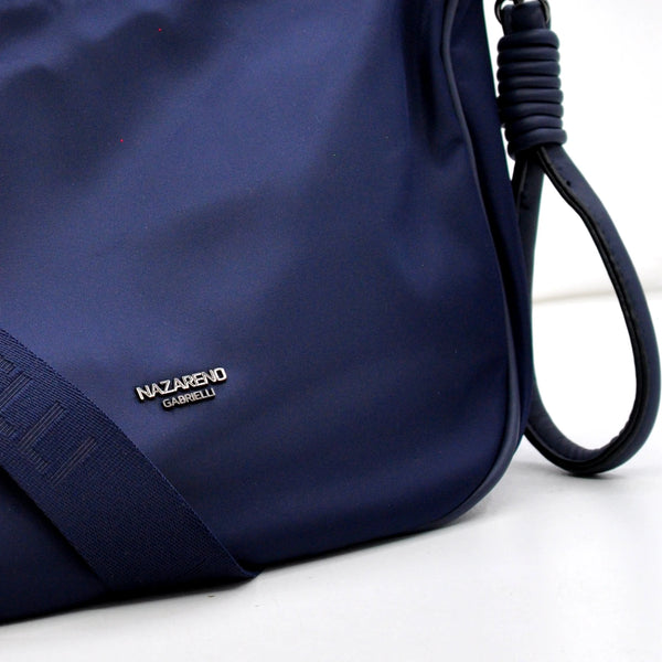 Borsa donna firmata NAZARENO GABRIELLI nuova sportiva passeggio mezzaluna nylon impermeabile tracolla