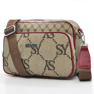 Borsa tracolla firmata SWEET YEARS in simil pelle pregiata tasche con cerniera fantasia logata originale