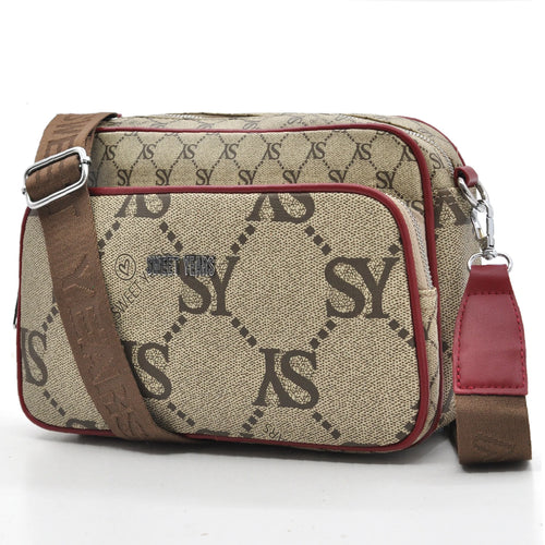 Borsa tracolla firmata SWEET YEARS in simil pelle pregiata tasche con cerniera fantasia logata originale