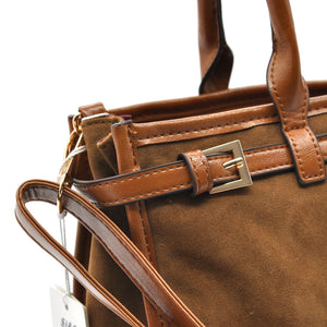 Borsa bauletto firmato COCONUDA donna spalla a tracolla simil pelle effetto camoscio scamosciata vintage