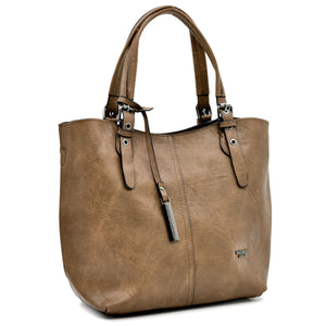 Borsa firmata Nazareno Gabrielli + pochette OMAGGIO donna spalla shopping capiente simil pelle venata coconuda