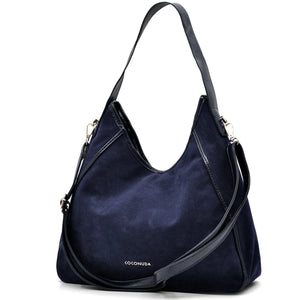 Borsa sacco hobo COCONUDA donna spalla a tracolla simil pelle scamosciata camoscio