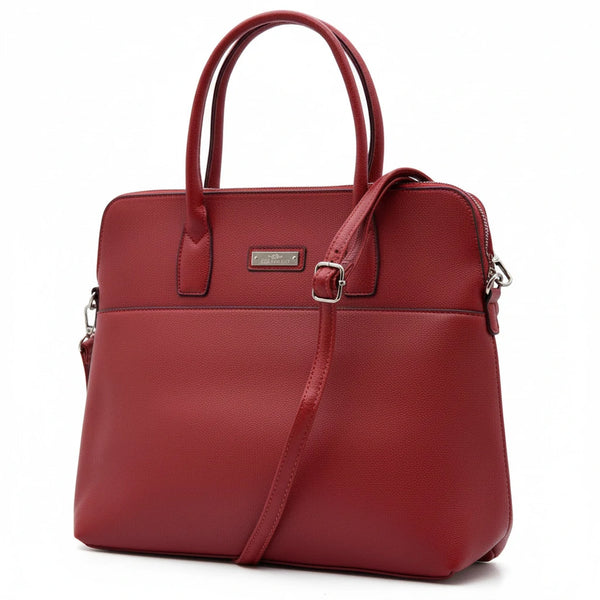 CHARRO - Borsa shopping a spalla grande tracolla casual simil pelle venata ufficio