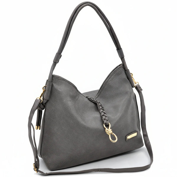 CHARRO - Borsa morbida a sacco hobo capiente unica tinta nuovo monomanico