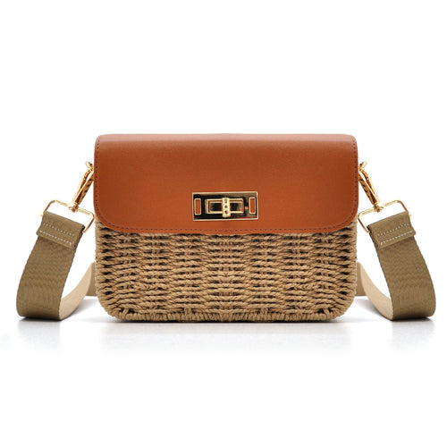 Borsa Bauletto GYOIAMEA "La Giusy" da Donna – In Paglia Rigida con Tracolla – Elegante Borsetta Estiva a Mano o a Spalla
