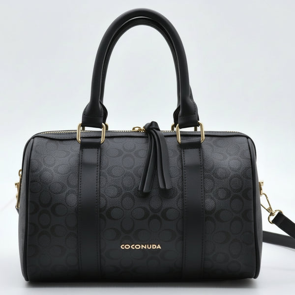 Borsa bauletto firmata COCONUDA a tracolla elegante casual simil pelle logo fantasia