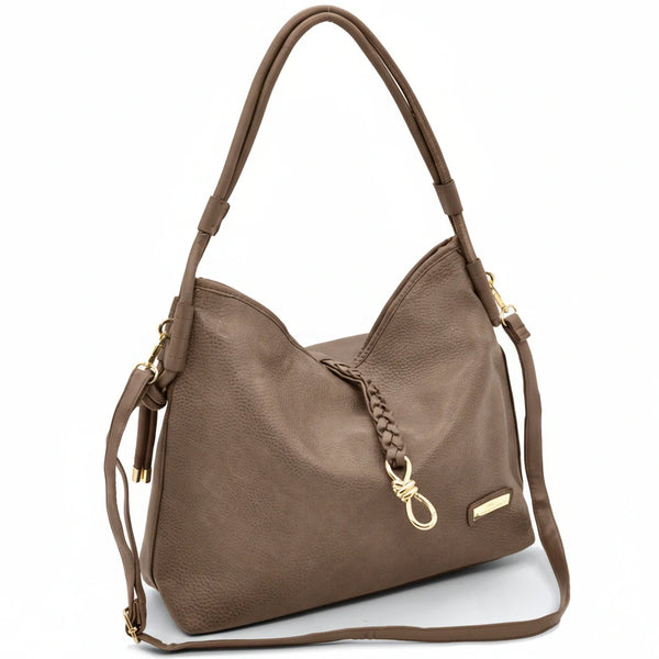 CHARRO - Borsa morbida a sacco hobo capiente unica tinta nuovo monomanico