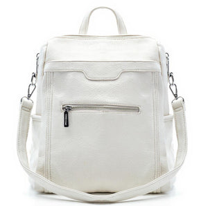 Zaino TRASFORMABILE 2IN1 in eco Pelle firmato   - Elegante e Resistente, Donna , Zaino Casual con Tasca Frontale con Zip e Tasche Laterali, Perfetto per Uso Quotidiano e Lavoro