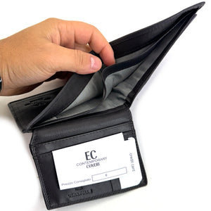 Portafoglio vera pelle uomo firmato COVERI CONTENPORARY porta carte ribaltina morbido