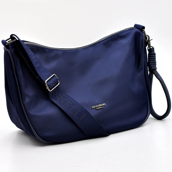 Borsa donna firmata NAZARENO GABRIELLI nuova sportiva passeggio mezzaluna nylon impermeabile tracolla