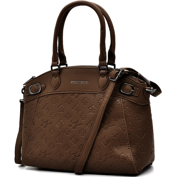 Borsa bauletto donna SWEET YEARS in simil pelle pregiata tasche con cerniera fantasia logata