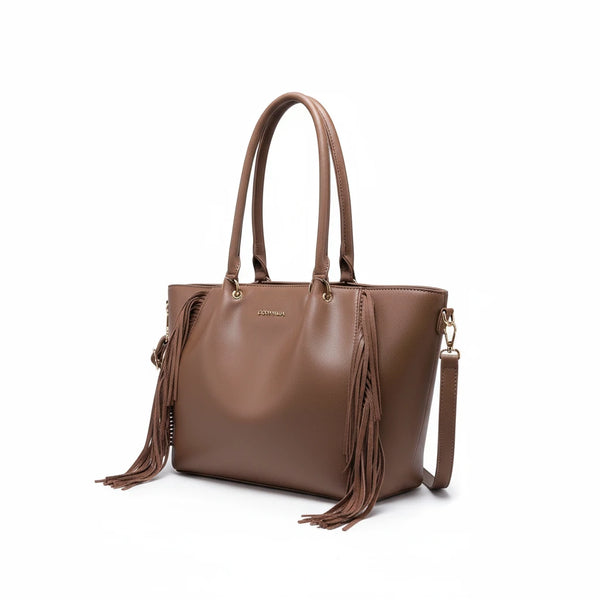 Borsa firmata COCONUDA Colletion donna spalla a tracolla simil pelle nuova shopping frange nappe