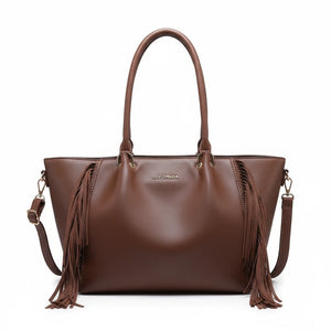Borsa firmata COCONUDA Colletion donna spalla a tracolla simil pelle nuova shopping frange nappe