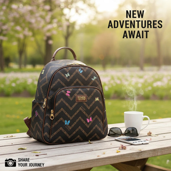 Zaino donna Firmato COVERI ACTIVE limited edition fantasia farfalle