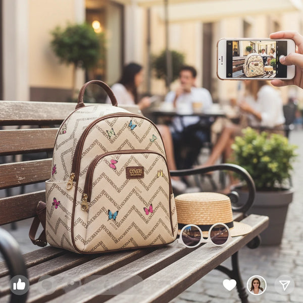 Zaino donna Firmato COVERI ACTIVE limited edition fantasia farfalle