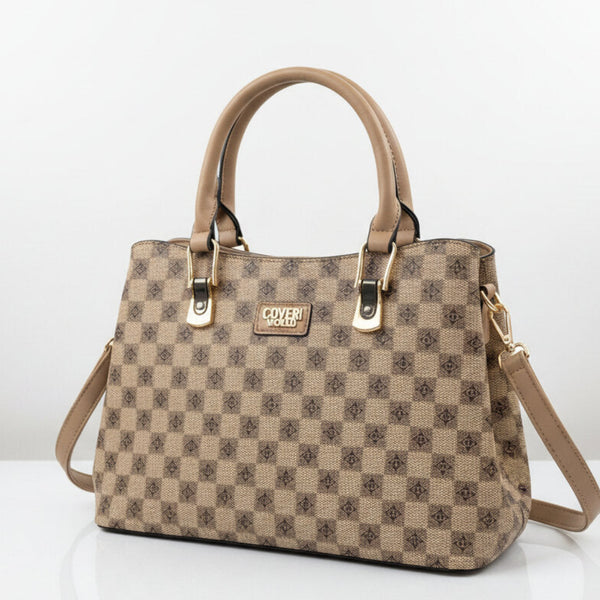 Borsa bauletto Coveri World fantasia logata tote bag firmata