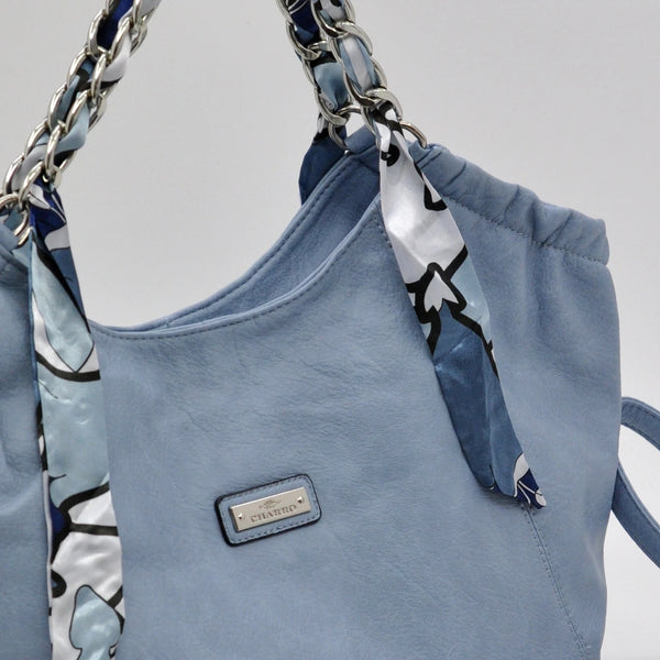Borsa + omaggio foulard  firmata CHARRO donna spalla manici a catena e tracolla simil pelle