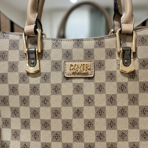 Borsa bauletto Coveri World fantasia logata tote bag firmata