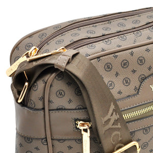 Borsa Firmata YYCOVERI multi tasche new nera Donna fantasia logo Zip Tracolla