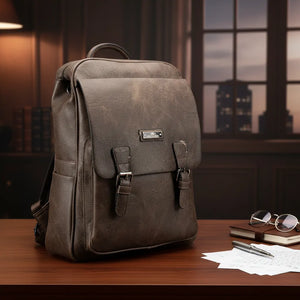 Zaino firmato Charro in Similpelle Vintage Urban Lavoro e Università con Fibbie (32x40x13cm)